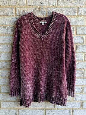 ORVIS Long Sleeve V-Neck Mauve Pink Soft Sweater Women's Size L.